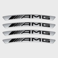 4Pc Auto Wheel Hub Badge Tire Rim Stickers Accessories Car Styling for Mercedes Benz AMG W204 W124 W