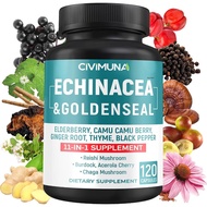 Echinacea Extract Capsules Contains Echinacea, Golden Seal Root, Elderberry, etc. -120 Capsules, 4 M