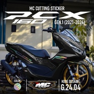 Cutting Sticker Striping PCX 160 NEW 2021 2022 2023 2024 - Aksesoris Motor Stiker Skotlet Cutting Li