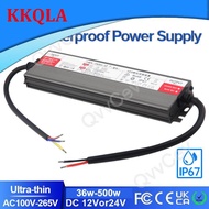 QKKQLA AC to DC 12V 24V IP67 Waterproof Led Strip Lighting Transformers Driver Power Supply 36W 100W 150W 200W 300W 500W