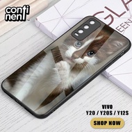 KCG92 - Case Kucing Untuk Vivo Y20 Y20s Y12s Casing Hp Case Hp Casing Handphone Softcase Hardcase 2D Premium Glass Case Vivo Casing Vivo Kesing Vivo Continent