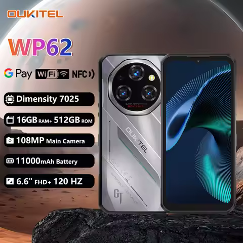 Oukitel WP62 5G Rugged Smartphone 8GB+256GB/12GB+512GB/16GB+512GB 6.6" FHD+ 108MP Camera 11000mAh 33