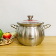 [in stock] 304Stainless Steel Soup Pot High Soup Pot Deep Soup Pot Drum-shaped Pot Large Capacity Th