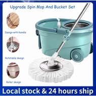 Spin Mop And Bucket Set Durable Stainless Steel Spin Rinse Dry Easy To Use With Wheels 360 Cleaning Tools Mop