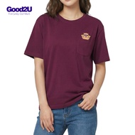 [GOOD2U] Plein Kotton Women Short Sleeve Pocket Crew Neck T-Shirt Cotton T Shirt Woman - Gold/ Baju 