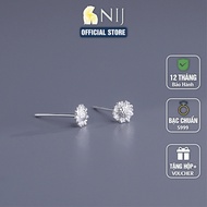 Bông Tai Hoa Cúc S999 Bạc Nguyên Chất