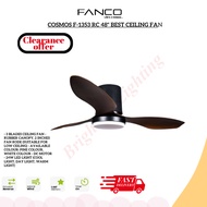 [CLEARANCE OFFER] FANCO Cosmos F-1353 RC 48" BEST Ceiling Fan With LED Light KIPAS