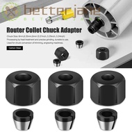 BETTER-JANE Collet Chuck, 6mm 6.35mm 8mm With Nut Router Collet Chuck Adapter,  Carbon Steel Electri