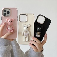 Iphone Case BearBrick 3D Holder Fashion Silver camera iphone 7 /8 /plus /x /xs /11 / 12 / 13 / 14 / 15 /max /plus xx038