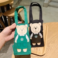 [BTGL] Starbucks Apron Bear Tote Bag Canvas Bag Vacuum Mug Bag