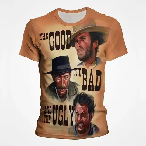 2024 Summer New Hot Fashion 3d Printed Men's T-shirt Western Denim Plus Size Loose Comfortable Breat