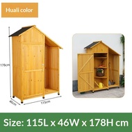 Weatherproof Outdoor Storage Cabinet Rustic Garden Tool Shed for Patio Balcony Yard Organization Kab