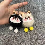 GANTUNGAN Cute Fur Cat Doll Keychain Bag Cat Keychain Accessories Keychain