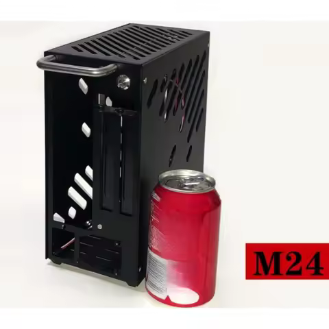 M24 Mini A4 ITX Chassis Full‑Aluminum Transparent Side Cover Portable Gaming Computer Case Flex 1U P