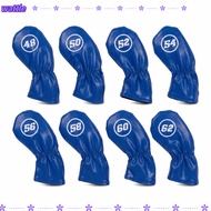 WATTLE 8pcs Golf Iron Head Covers, PU Material Degree Marked Golf Club Covers, Portable Covers 8-Pie