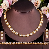 Seภาพเสมือนจริงประดับด้วยเพทายลูกบาศก์หรูหราสร้อยคอต่างหูสร้อยข้อมือสำหรับ Femalw อาหรับ18K เครื่องป