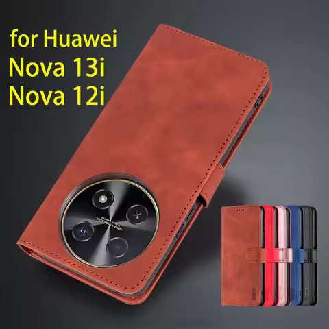 Card Holder Wallet Case for Huawei Nova 12i 13i / Nova 13i 6.7" Pu Leather Case Flip Holster Phone C
