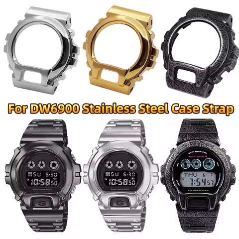 DW6900 Mod kit Stainless Steel Case Strap For CASIO G-SHOCK DW-6900 DW6600/6903 Men Modification Met