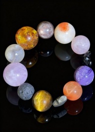 Crystal.EAA 設計款水晶手鏈 星河幻彩 虎眼石 金珀 紫鋰雲母