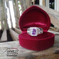 cincin lelaki silver 925 purple Amethyst, cincin perak 925 lelaki permata ungu, silver 925 men ring 