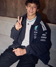 Adidas x MERCEDES-AMG 25SS聯名款F1潮流運動休閒寬鬆拉鍊夾克外套賽車服