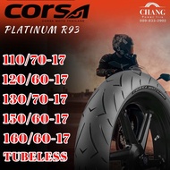 110/70-17 120/60-17ปี24 130/70-17 150/60-17 160/60-17ปี24  รุ่นPlatinum R93 ยี่ห้อCorsa