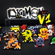 Digimon Digivice Vpet Version 1 Pixel Art Classic Look Colour Figure Keychain 數碼寶貝元祖方塊機一代像素畫鑰匙圈