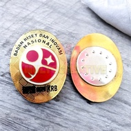 BRIN Oval Pin Badge, Brass Metal National Research and Innovation Agency