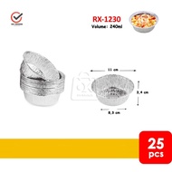 Aluminium Foil Tray RX 1230 / Alu Tray Bulat 240ml (per 25 pcs)
