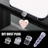 DIY Dust Plug Transparent Charging Port Dust Plug  for IPhone Android Type C Plug Plug Protection Ca