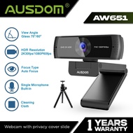 AUSDOM Webcam 2K 30FPS 1080P 60FPS Autofocus with Tripod - AW651