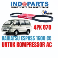VAN BELT VANBELT FANBELT 4PK 870 DAIHATSU ESPASS 1600 CC FOR AC - INDOPARTS