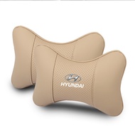 For Hyundai i40 i30 i20 i10 ix35 ix25 Tucson Accent Elantra Santa Fe Creta Solaris Kona Breathable Leather Headrest Neck Pillow Car Head Neck Pillow Auto Accessories