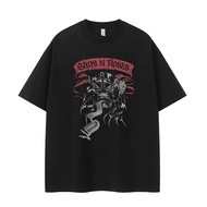 S-5XL Guns N’ Roses Band T-shirt Guns N' Roses World Tour Rock Band T Shirt Punk T Shirt 100% Cotton