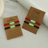 BFF Glow-in-the-Dark Letter Bracelet ILOVEYOU Luminous Couple Bracelet Set