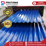 atap seng gelombang 0.2mm / seng warna PPGL biru / permeter | SURABAYA