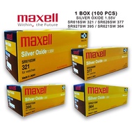 Maxell SR626SW 377/SR621SW 364/SR616SW 321/SR927SW 395 Silver Oxide 1.55V Battery For Watch (1Box - 