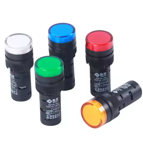 AD16-16C 16mm AC DC12V 24V 110V 220V 380V Panel Mount Signal Power Led Indicator Light Blue Green Re