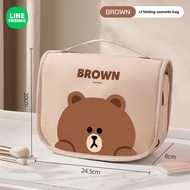 กระเป๋าเครื่องสำอาง Line Friends แท้ 100% ความจุขนาดใหญ่ กระเป๋าเครื่องสำอางพกพา กันน้ำได้ สำหรับการ