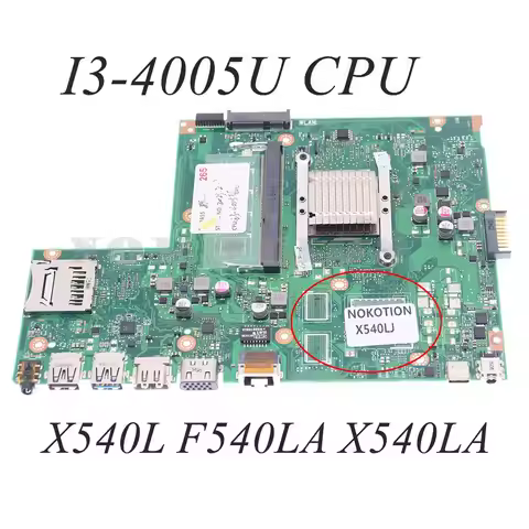 X540LJ MAIN BOARD 60NB0B00-MB2000 For ASUS X540L F540LA X540LA PC Motherboard With I3-4005U CPU DDR3