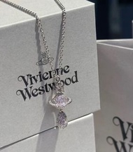 (有現貨！不用提問🙏🏻) 2025秋冬 Vivienne Westwood CIRCE Orb Pendant 合金 滿鑽 立體土星 項鍊 項鏈 頸鏈 頸鍊 (保証正貨及全新) 銀色 專櫃價2490