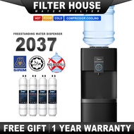 MIDEA Bottled Type Water Dispenser Top Loading Hot Normal Cold 2037 -Floor Standing Compressor Cooli
