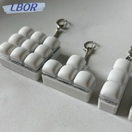 LBOR Fidget Keychain, Keycap DIY Keyboard Finger Keyboard Cap,  Keys Button 3/4/9Keys Pass The Time 