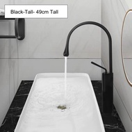 Tall Bathroom Faucet Hot Cold Water Basin Mixer Tap Black Kitchen Sink Faucets Washbasin White Sink