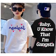 Grasya Worldwide Clothing Text Design T-Shirt "baby u know that i m gangsta"  tshrit for kids Unisex