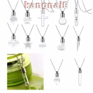 KANGNAI Glass Bottle Necklace, with Chain Ashes Holder Wishing Bottle, Keepsake Fillable DIY Memoria
