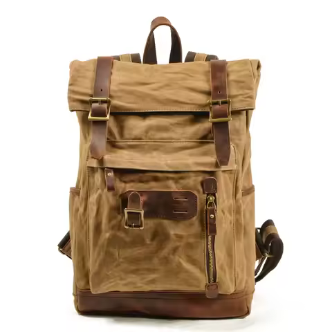 Canvas Backpack Men Outdoor Mountaineering Bag Knight Motorcycle Backpack Waterproof Breathable Army