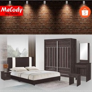 Polyanthus 5' x 7' Bedroom Set (Bedframe + Mattress + Wardrobe + Dressing Table + Stool)