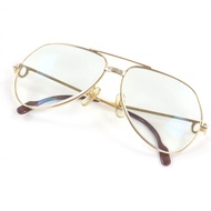 Excellent condition Cartier Vintage Santos de Cartier 140 Two-Bridge Eyeglasses, Gold and Bordeaux, 