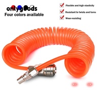 ONLYGOODS Air Compressor Hose Tube, PU With Connector PU Air Compressor Hose, Scalable Spring Tool F